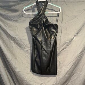 Sofia by Sofia Vergara Sleek Black Halter Mini Dress